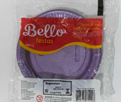 Prato Descartável Roxo para Festa – Pacote 10 Unid.